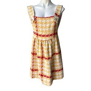 Vintage H.I.E.N.D. Houndstooth Wool Bouclé-tweed Pinafore Dress, Sz M